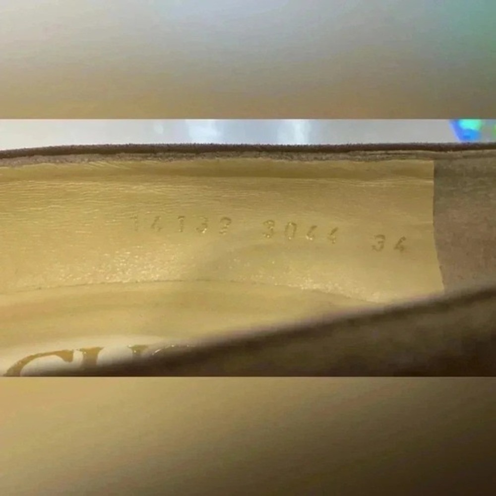 GUCCI Suede Bow Heel Pumps Brown Shoes Women Size 34 Style 14132 3044 - Picture 4 of 12